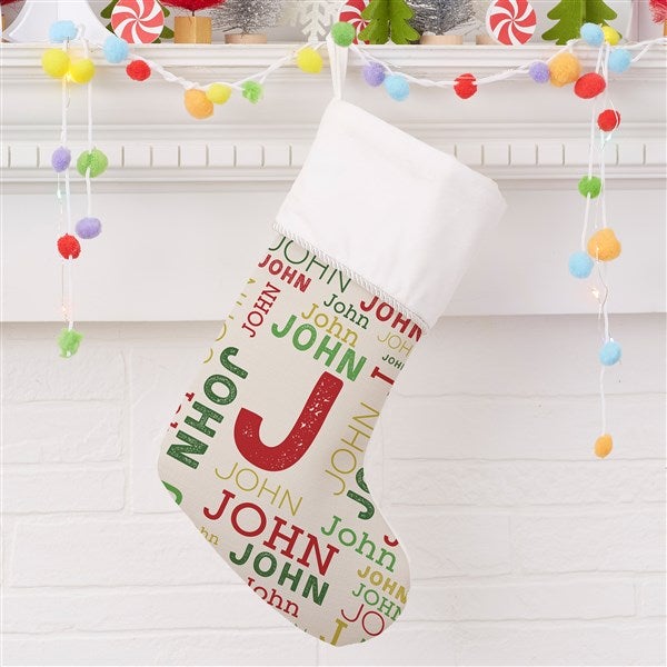 Personalized Christmas Stockings For Kids - Name & Monogram - 19353