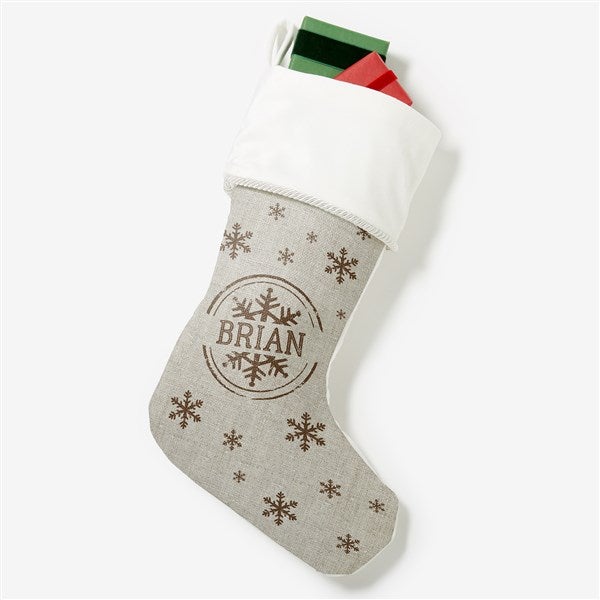 Stamped Snowflake Personalized Christmas Stockings - 19357