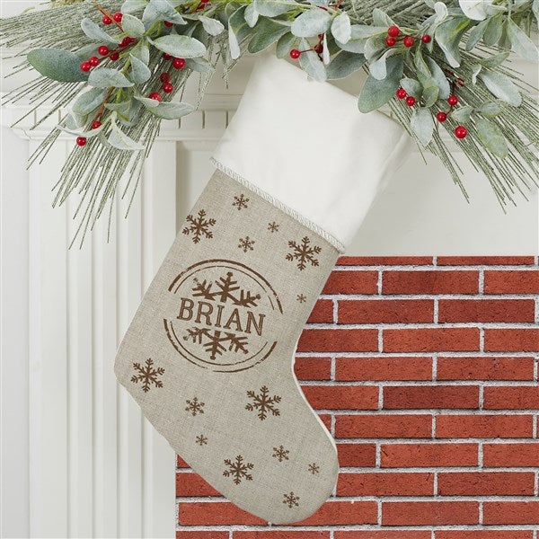 Stamped Snowflake Personalized Christmas Stockings - 19357