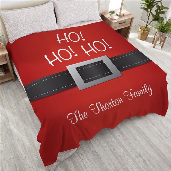 Santa Belt Personalized 90x90 Plush Queen Fleece Blanket