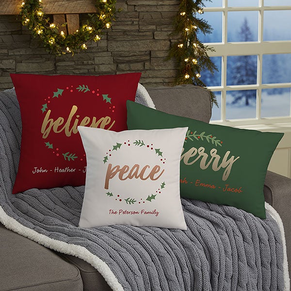 Personalized Holiday Pillows Cozy Christmas