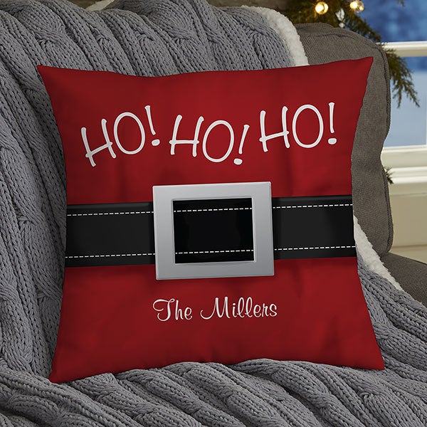 Personalized Santa Belt Holiday Pillows - 19381