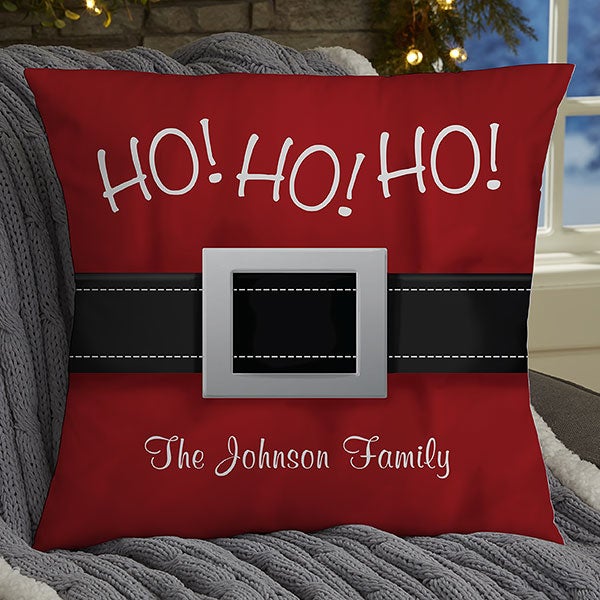 Personalized Santa Belt Holiday Pillows - 19381