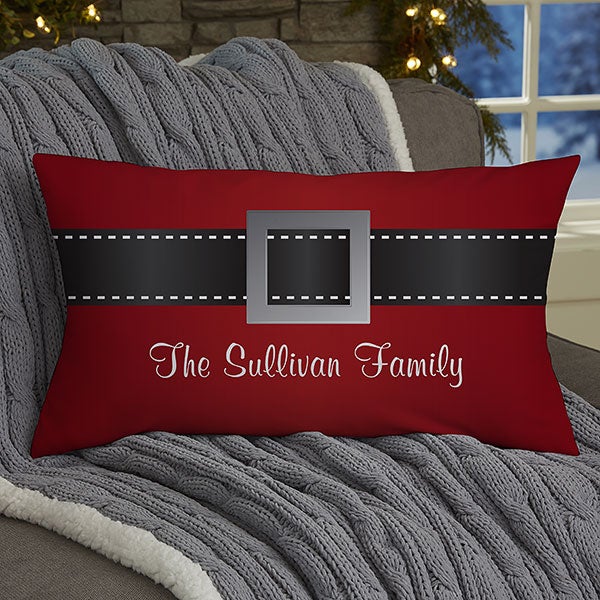 Personalized Santa Belt Holiday Pillows - 19381