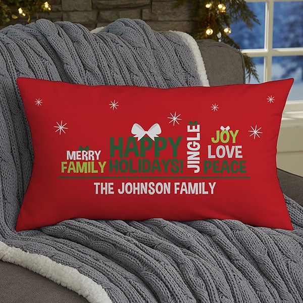 Personalized Christmas Family Tree Pillows - 19383
