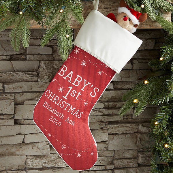 personalised baby's first christmas stocking