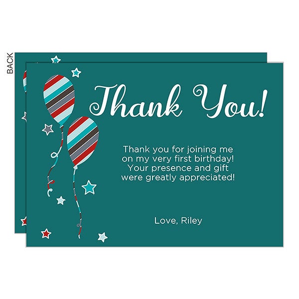 Personalized Thank You Cards - Birthday Boy - 19401