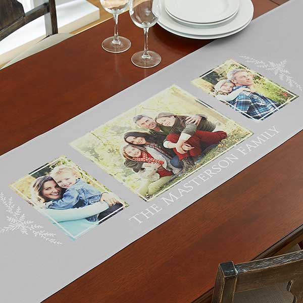 Family 3 Photo Collage 16x96 Table Runner