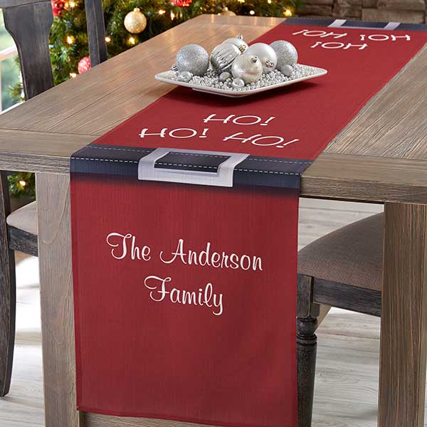 HO HO HO Santa Belt 16x60 Table Runner