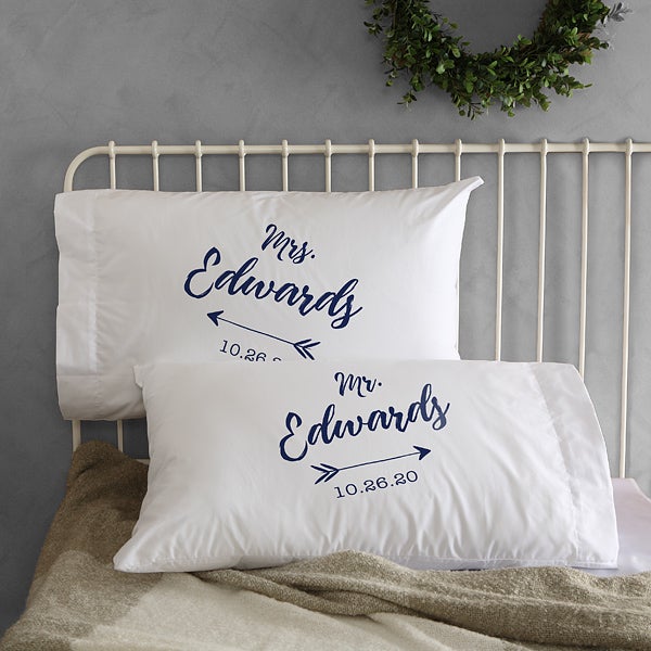 Personalized Wedding Pillowcases Sparkling Love