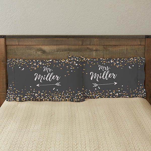 Personalized Wedding Pillowcases Sparkling Love