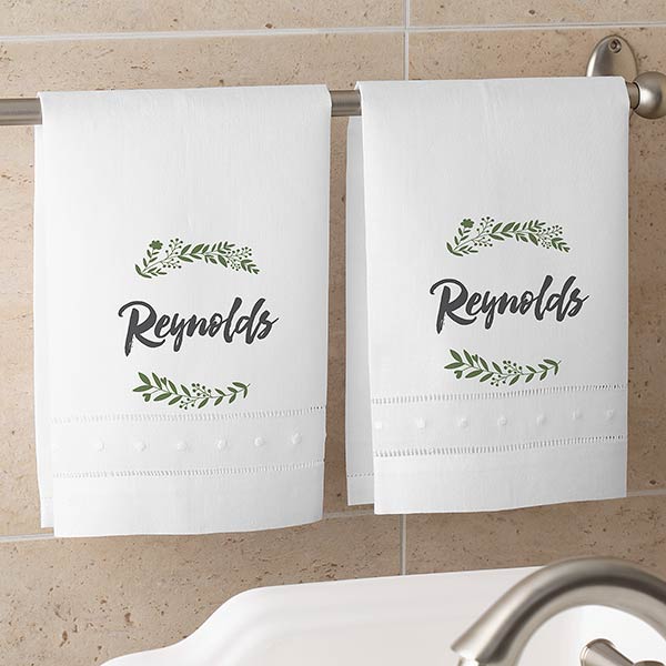 Personalized Linen Guest Towels - Cozy Home - 19435