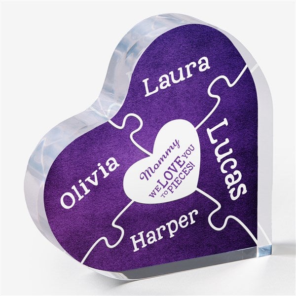 Personalized Color Heart Puzzle Keepsake - Love You To Pieces - 19439