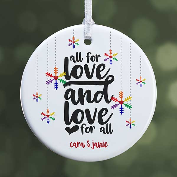 Personalized Gay Pride Ornament - Love Wins - 19447