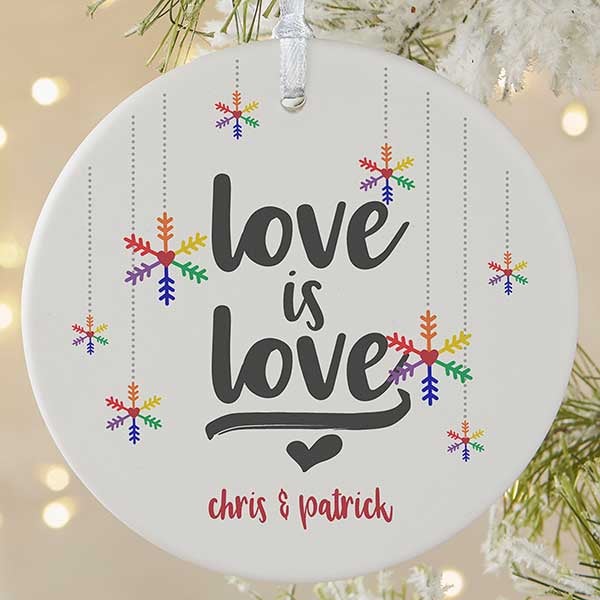 Personalized Gay Pride Ornament - Love Wins - 19447