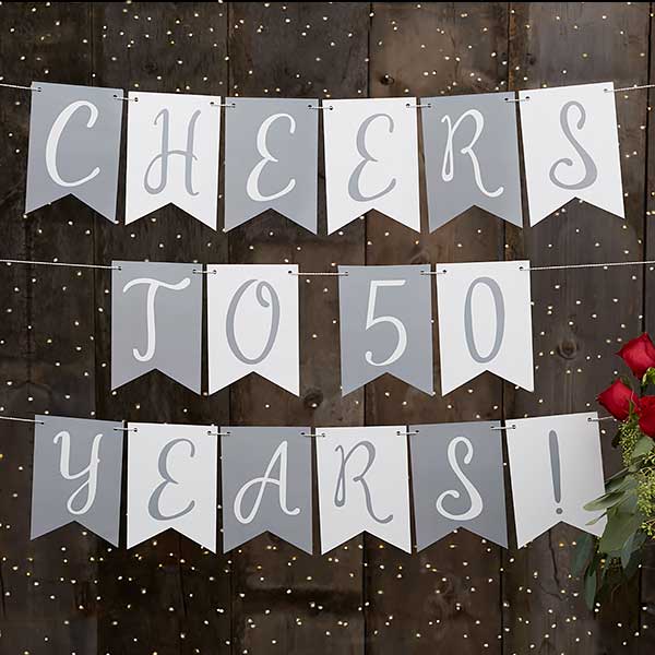 Personalized Anniversary Bunting Banner - 19449