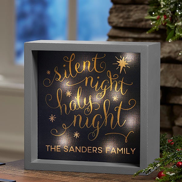 Personalized LED Light Shadow Box Silent Night
