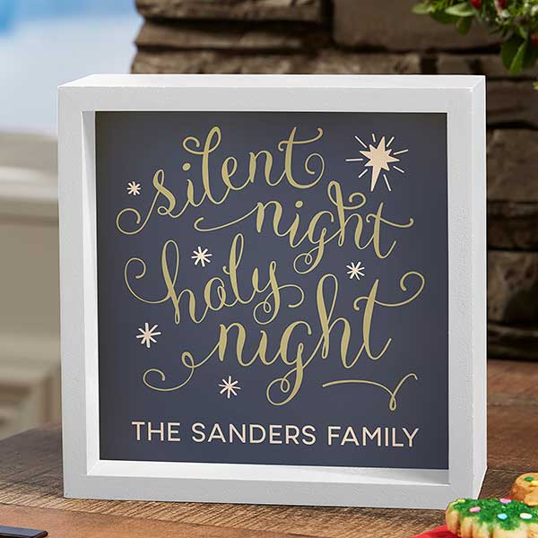 Personalized LED Light Shadow Box - Silent Night - 19468