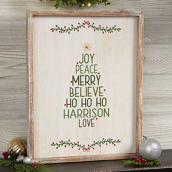 Personalized Framed Wall Art - Family Christmas Tree - 19472