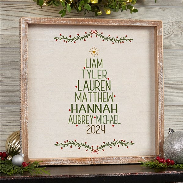 Personalized Framed Wall Art - Family Christmas Tree - 19472