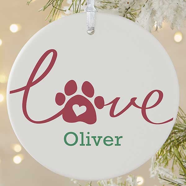 Personalized Dog Ornaments - Love Has 4 Paws - 19485