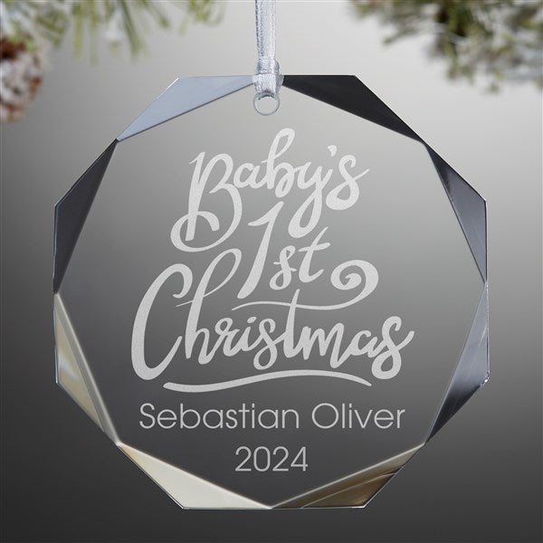 Baby's First Christmas Engraved Glass Ornament,Baby's First Christmas Engraved Glass Ornament - 19487