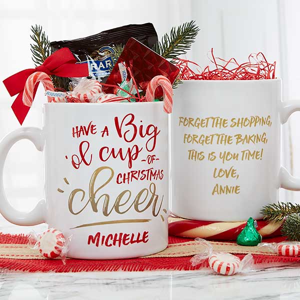 Christmas Cheer Personalized 30oz. Oversized Coffee Mug