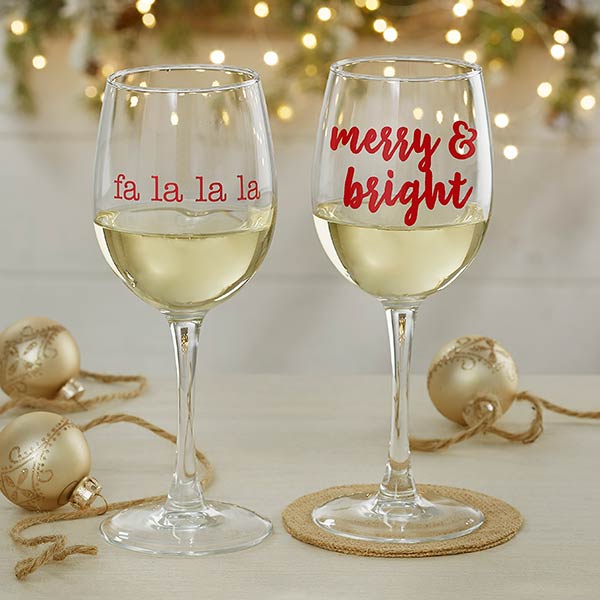 Personalised Christmas Wine /& Champagne Glass Coolers