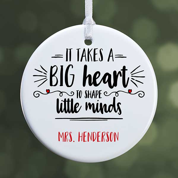 Personalized Teacher Ornament - It Takes A Big Heart - 19501