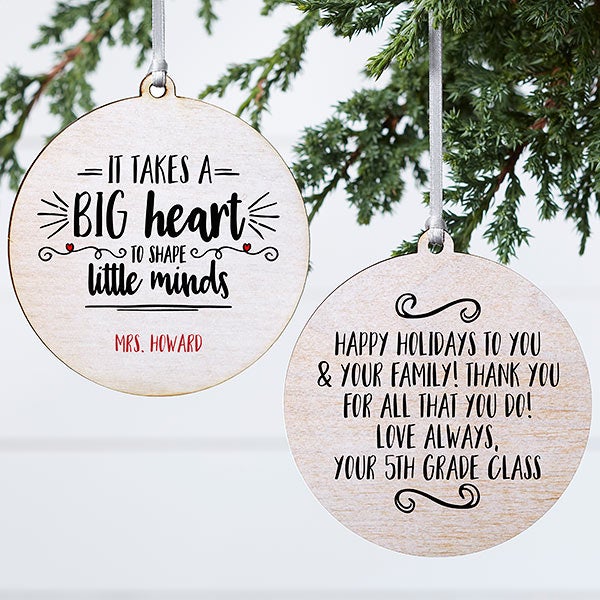 Personalized Teacher Ornament - It Takes A Big Heart - 19501