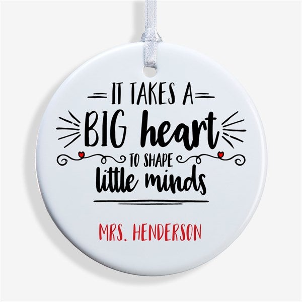 Personalized Teacher Ornament - It Takes A Big Heart - 19501