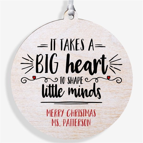 Personalized Teacher Ornament - It Takes A Big Heart - 19501