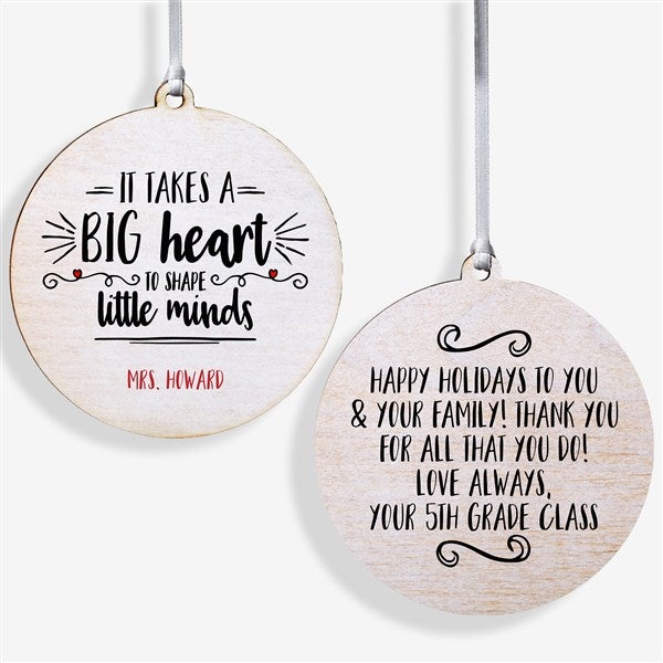 Personalized Teacher Ornament - It Takes A Big Heart - 19501