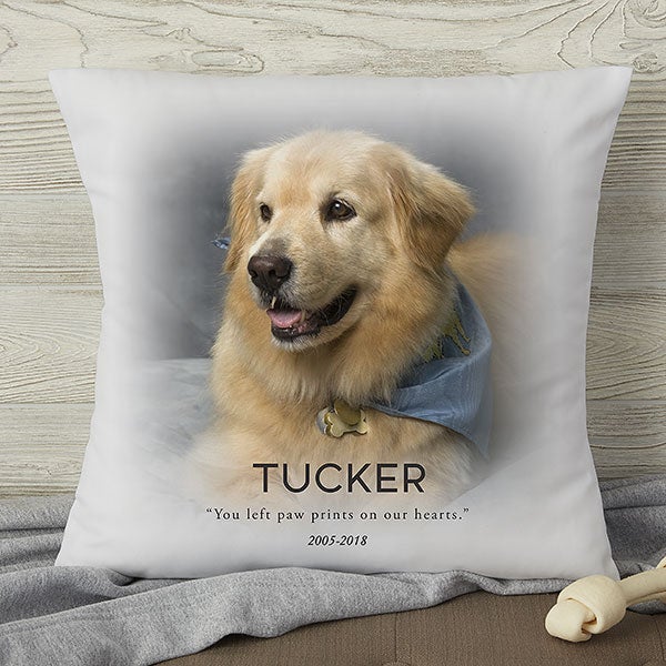 Pet Memorial Personalized 18-inch Velvet Photo Pillow