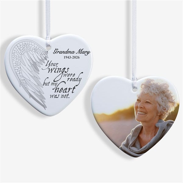 Angel Wings Personalized Photo Memorial Ornament - 19551