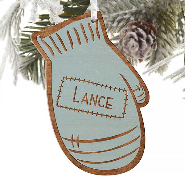 Engraved Christmas Ornaments - Family Winter Mittens - 19563