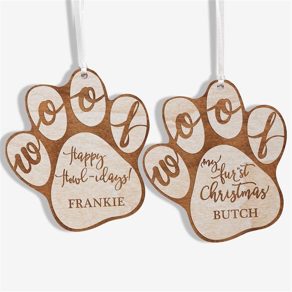 Happy Howl-idays Personalized Dog Ornament - 19567