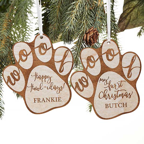 Happy Howl-idays Personalized Dog Ornament - 19567