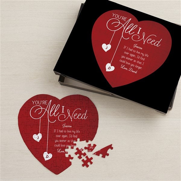 Personalized Heart Puzzle - You're All I Need - 19571