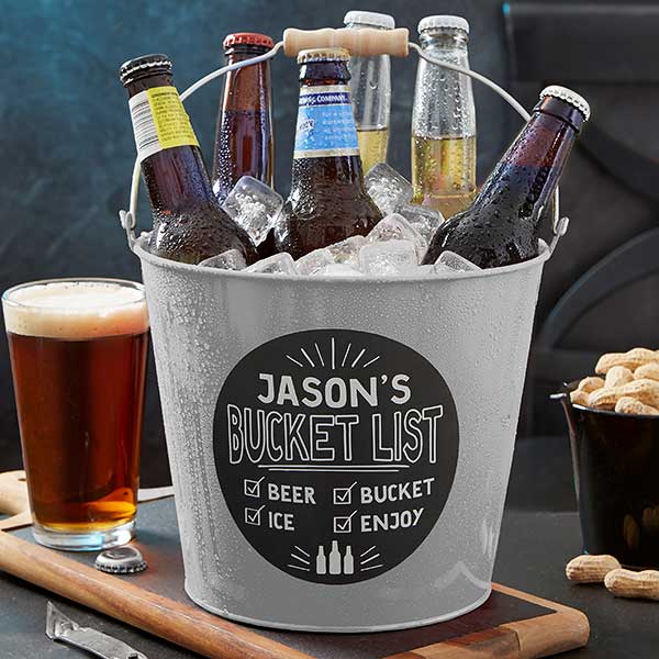 Personalized Metal Beer Buckets - Bucket List - 19576