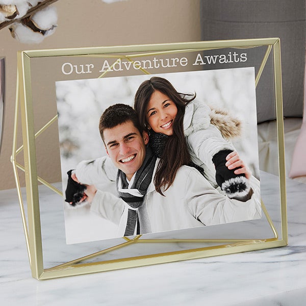 Engraved Photo Display Frame - Gold Prisma - 19617