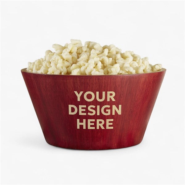 Personalized Business Logo Engraved Small Red Bmaboo Bowls - 19622