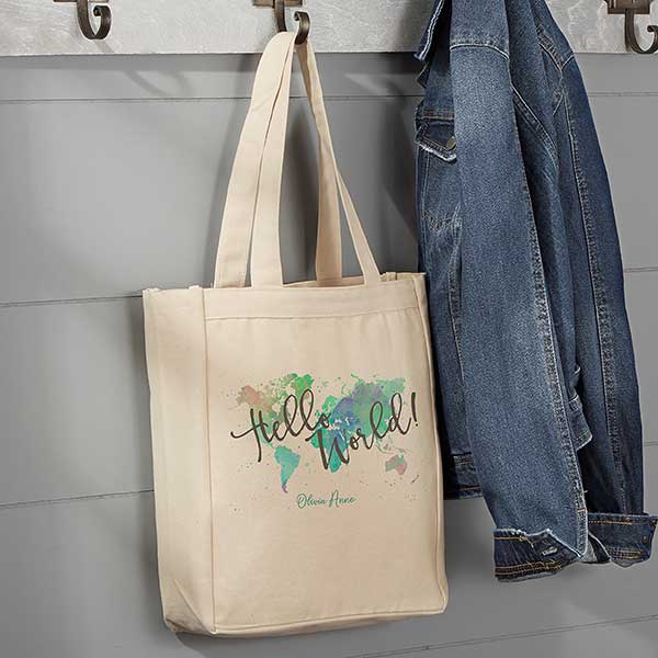 Personalized Canvas Tote - Adventure Awaits - 19659