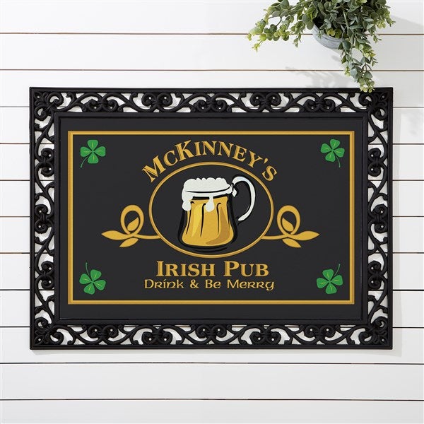 Old Irish Pub Custom Family Name Personalized Doormat