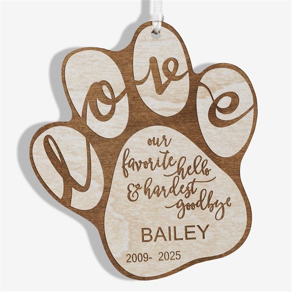 Personalized Pet Memorial Ornament - Hardest Goodbye - 19664