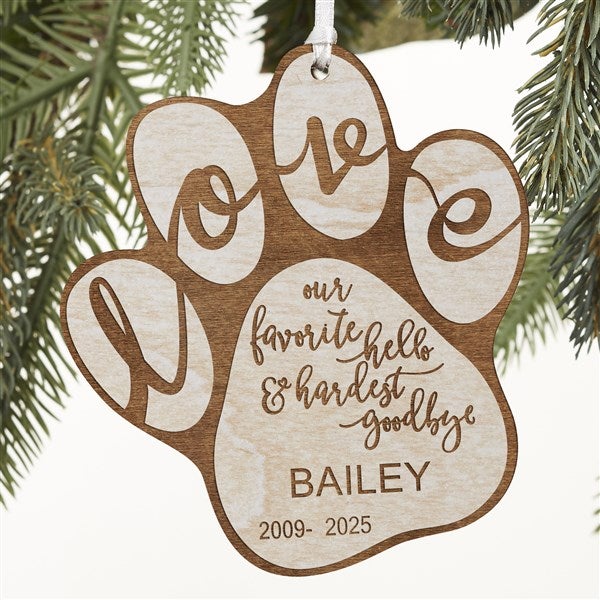 Personalized Pet Memorial Ornament - Hardest Goodbye - 19664