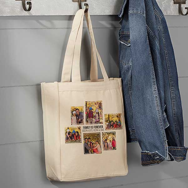 Personalized Photo Collage Canvas Tote Bags - 19665