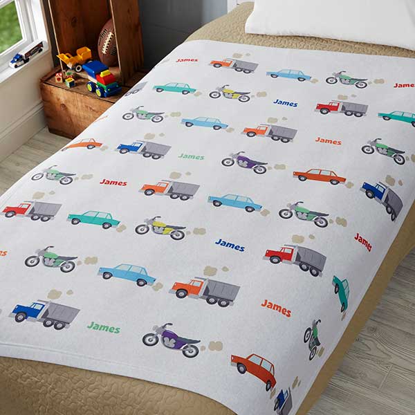 Personalized Cars & Trucks Blankets for Boys - 19682