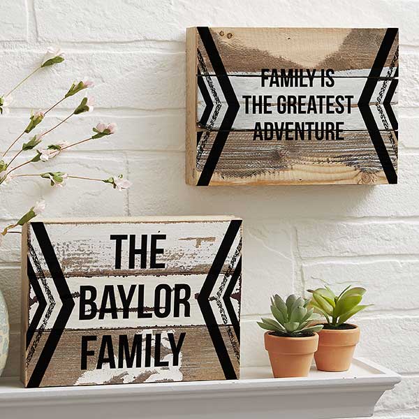 Personalized Reclaimed Wood Wall Art - Adventure Awaits - 19698
