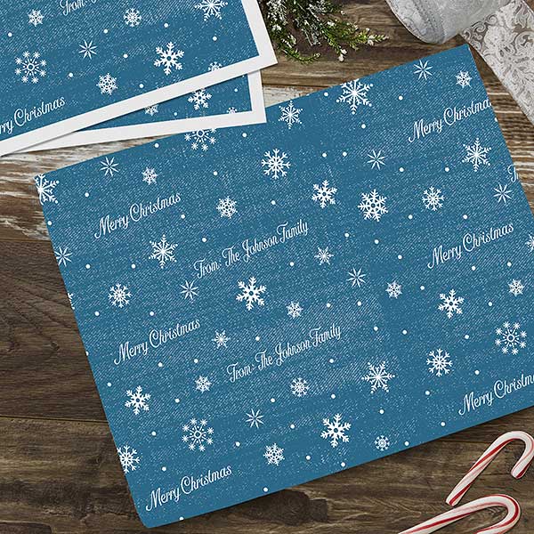 Personalized Holiday Wrapping Paper - Snowflakes - 19728